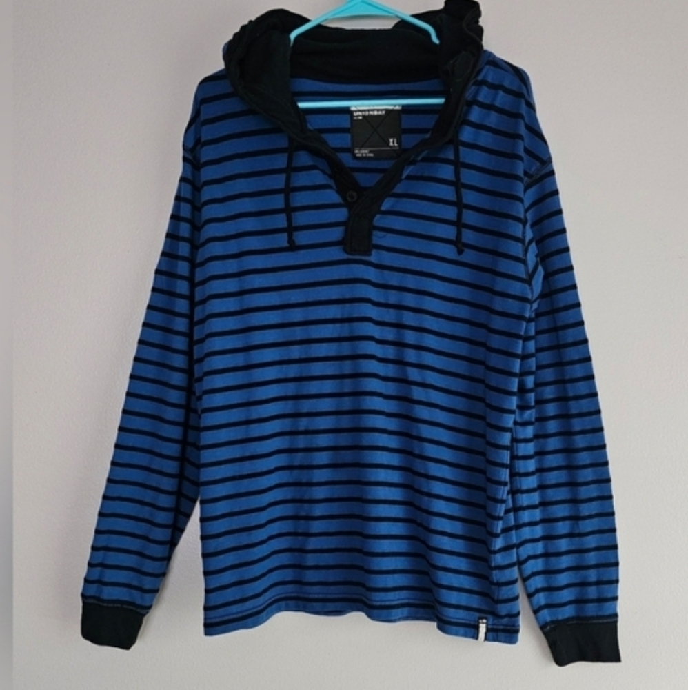 UNIONBAY Blue & Black Striped Hoodie